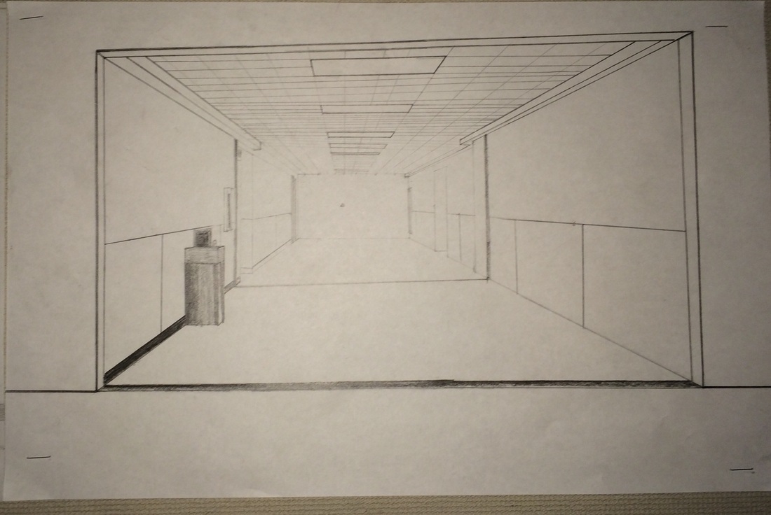 Hallway One Point Perspective Drawing Annikas Art